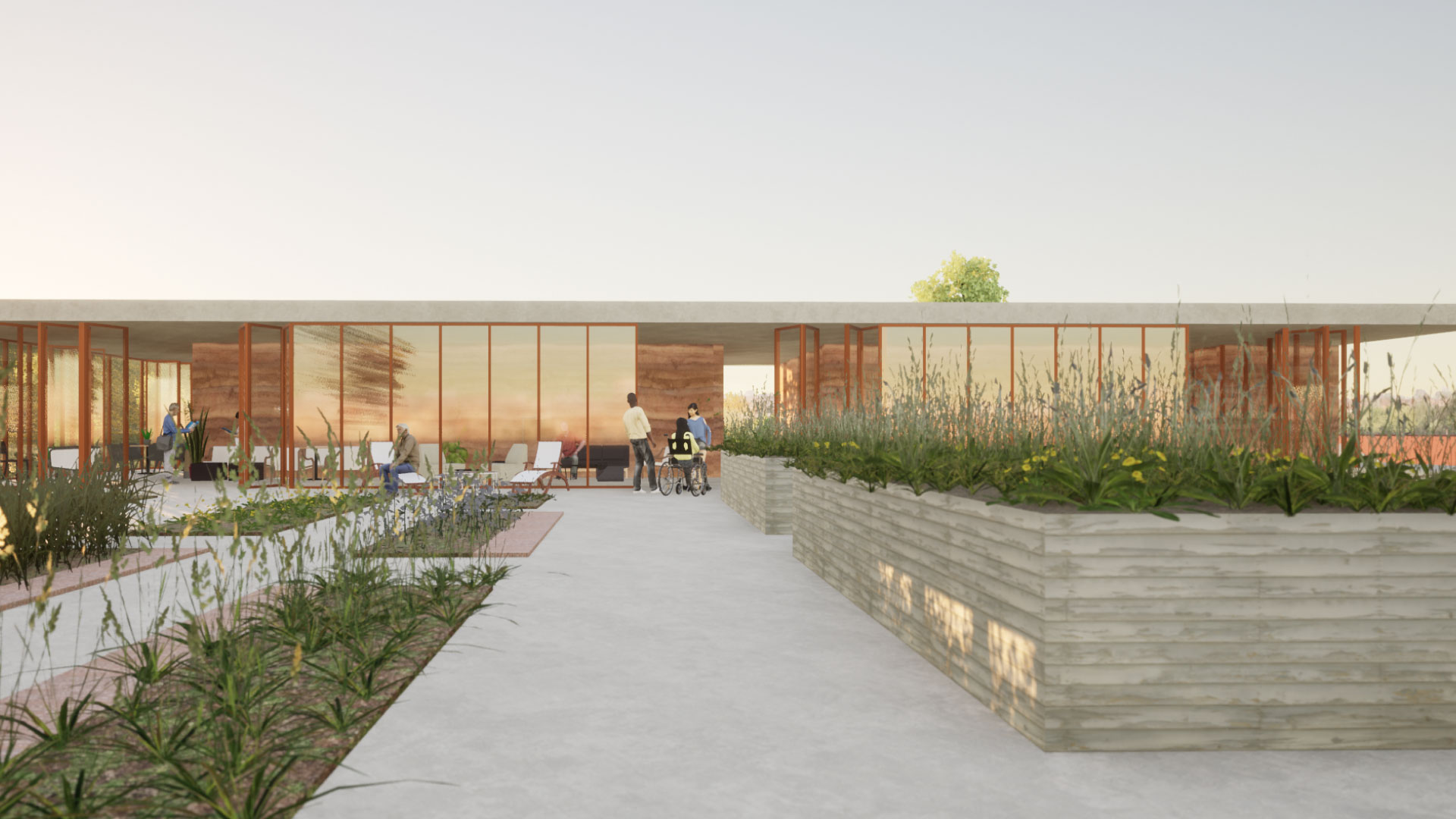 render de un edificio exterior bajo